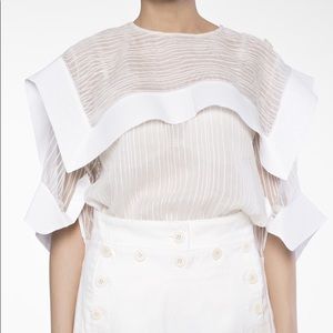 Chloe striped sheer silk blouse (Size FR 34, US 2)